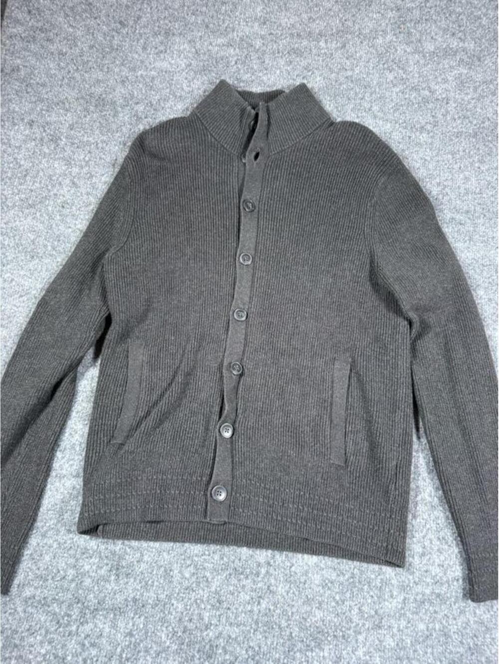 Banana Republic Gray Ribbed Button-Up Cardigan Sweater SizeM
